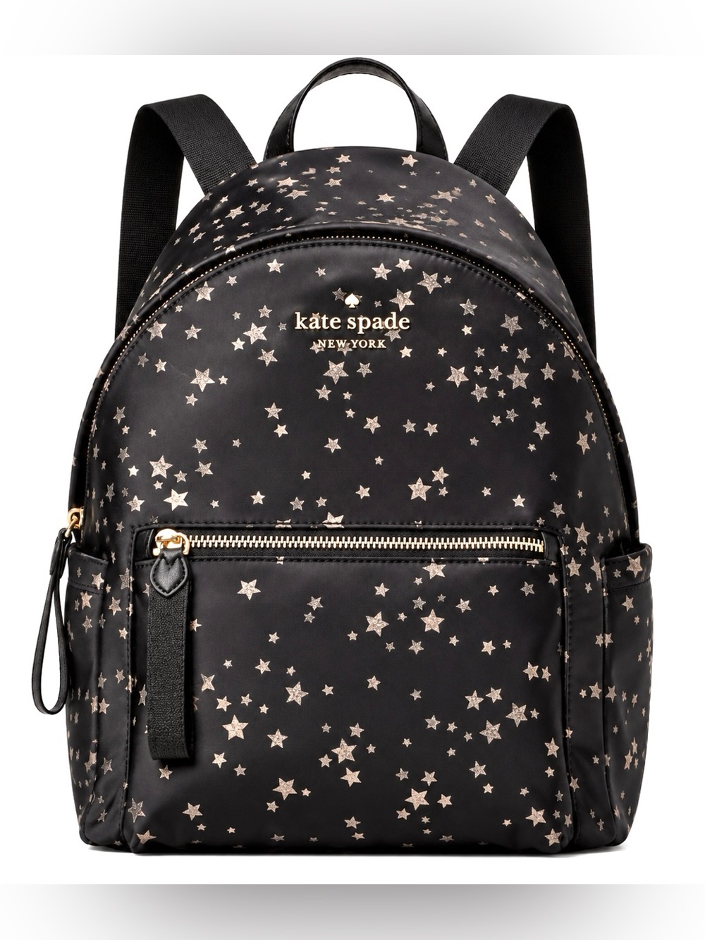 Kate Spade Chelsea Scattered Stars Medium Backpack Black Star Print New